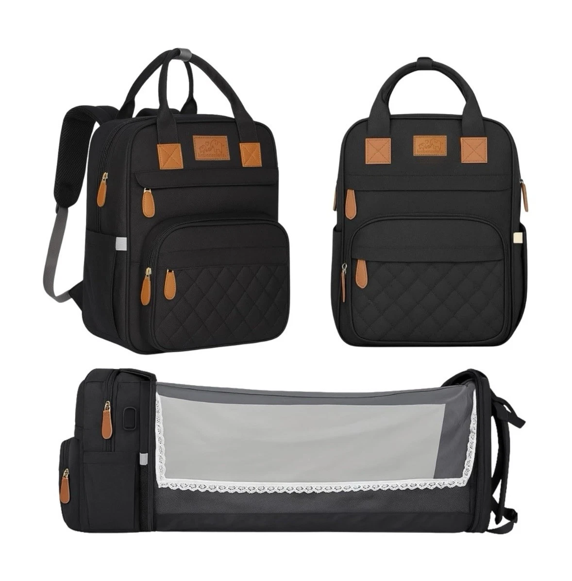 Bubblybay Diaper Bag Backpack - Pockets/Portable/Changing Station/Travel - NEW