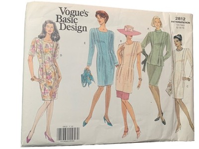 Vogues Basic Design Pattern 2812 Dress Shirt Skirt Size 12 14 16 uncut 1991