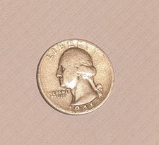 1941-S USA Quarter Dollar Silver Coin. Washington. 0.9. AU58 Condition. KM#164