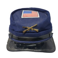 Vintage U.S. Military Cadet Army Cap Blue Small Lightweight Patriotic