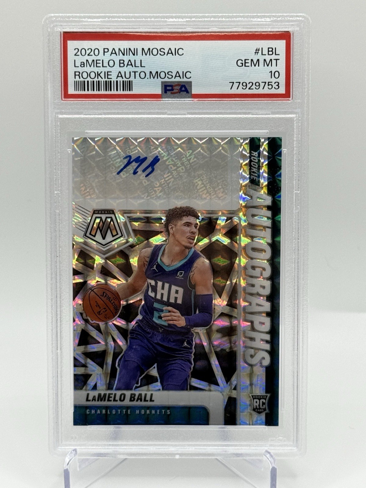 2020-21 Panini Mosaic - Rookie Autographs Mosaic LaMelo Ball #RA-LBL PSA 10