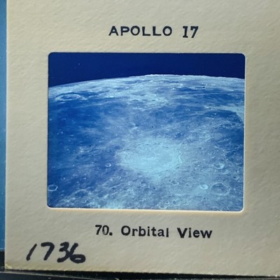 Apollo 17 Moon Lunar Orbital View NASA Space 35mm Slide Vintage Astronomy