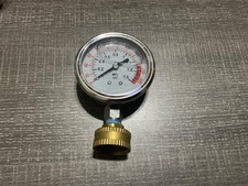 Stainless Steel 304 Liquid Filled Water Pressure Test Gauge 220psi, 2-1/2" NOS