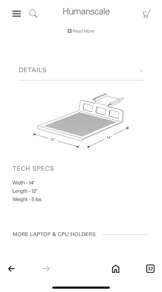 🔥Humanscale Tech Tray💥Notebook/E-Book/Laptop Tray💥Please Read Description 🔥 - Image 3 of 4