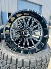 4 22x10 Gloss Black Milled Wheels Rim 35125022 Tire Ford 8 Lug Truck Suv 8x170
