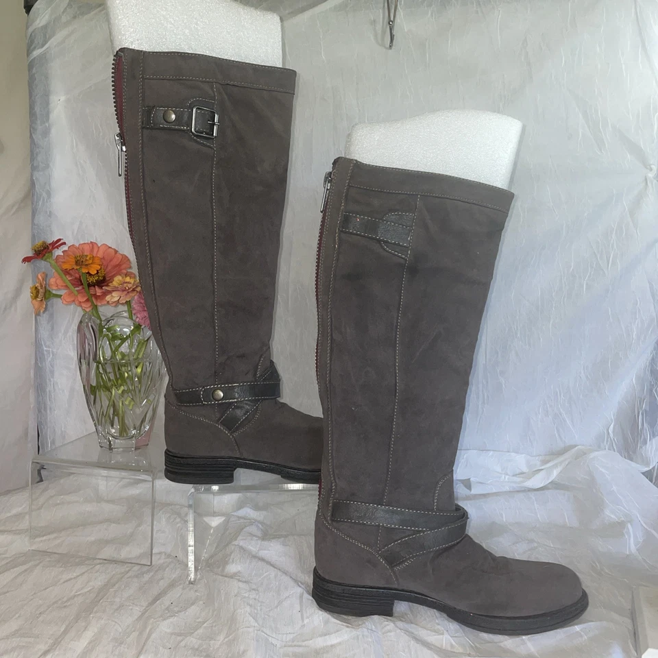 Botas hasta la rodilla de gamuza sintética con cremallera trasera Madden Girl Zuzu 9,5 M resistentes industriales elegantes Foto 3 de 4