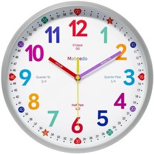 Colorful 8 Silent Learning Teaching Wall Clock for Kids Classroom