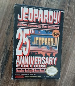 Jeopardy 25th Anniversary Nintendo NES Video Game 1990 CIB Complete In Box Good