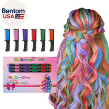 New Hair Chalk Comb Temporary Hair Color Dye for Girls Kids, Washable Hair Chalk