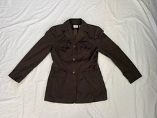 Ann Taylor LOFT Women's Brown Notch Lapel Blended Fabric Blazer Jacket Size 4