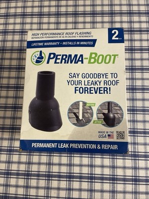 Perma-Boot 2'' Permanent Vent Pipe Black Plastic Roof Flashing
