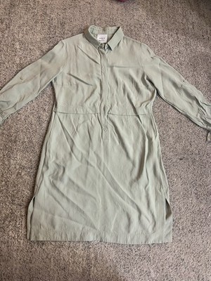 Akris Punto Women s 10 Sage Green Knee Length Dress Button Up