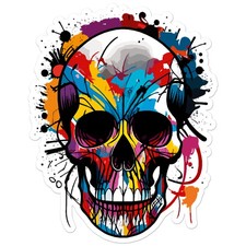 Graffiti Painted Skull - Vinyl Decal Sticker - Car Window Laptop - ebn11424