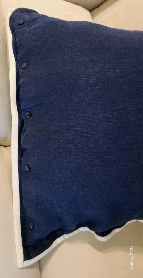 RALPH LAUREN "BRANFORD EURO SHAM CAPA LINHO 26"Q.1.5" FLANGE E ACABAMENTO BRANCO 3/4 - Imagem 2 de 4