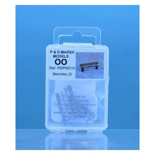 Benches (x3) - OO gauge accessories P&D Marsh PDPW210