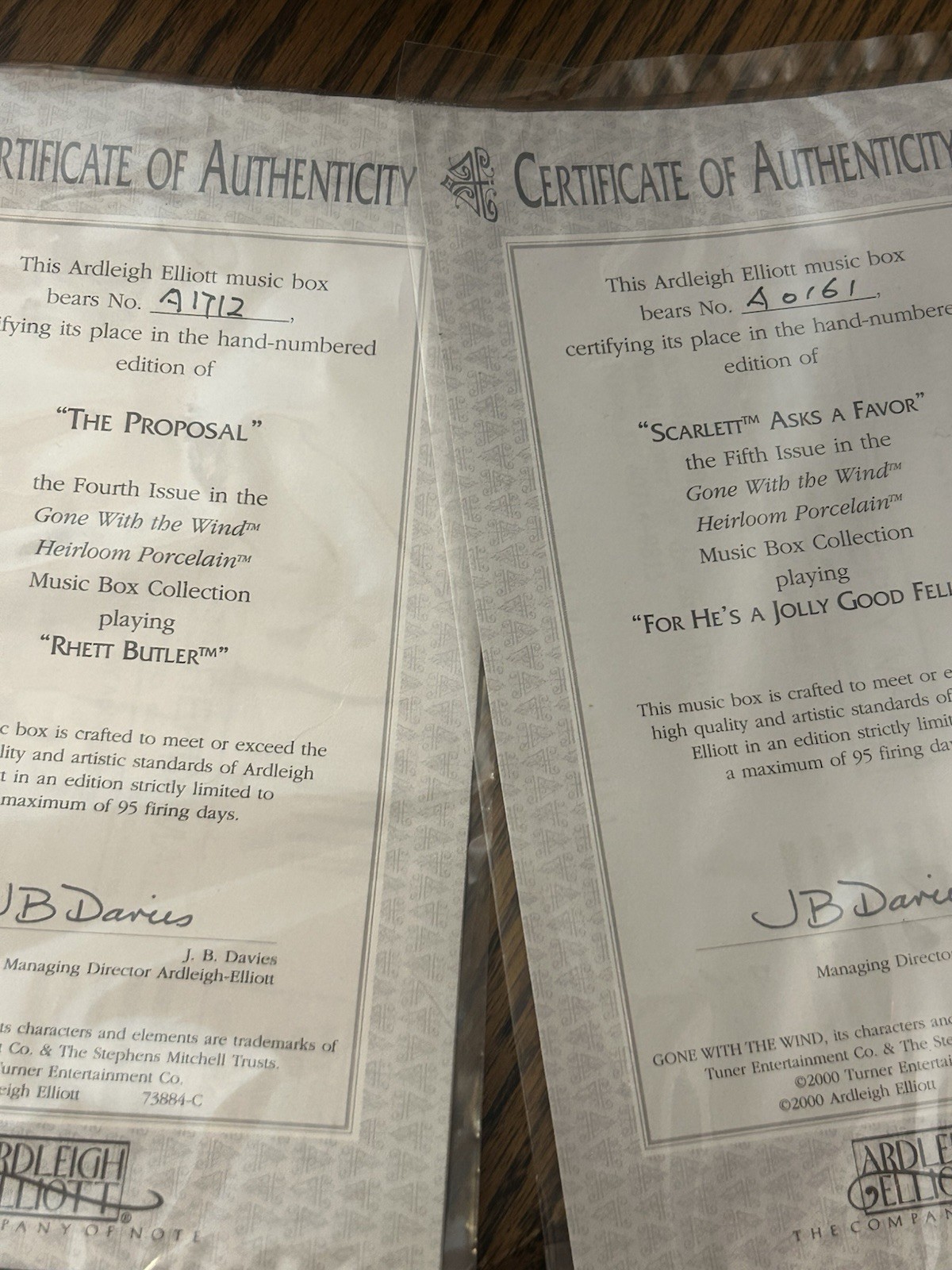 SIX (6) Ardleigh Elliott Gone With THe Wind Porcelain Music Boxes!