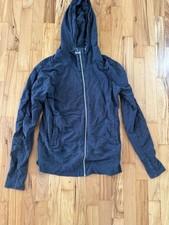 Champion- long Sleeve Zip sweatshirt -Dark Gray color w/hood size S