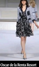 Oscar de La Renta Resort Runaway Women's Dress V Neck With Ruffle Size 10? EUC