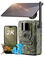 4G Solar Powered Trail Camera with Live Feed 2K GPS 7800mAh Wildlife Cellular
