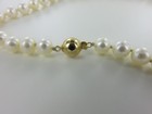 Beautiful White Pearl Choker 6mm w/14K Yellow Gold Ball Clasp 15" Necklace — photo 3