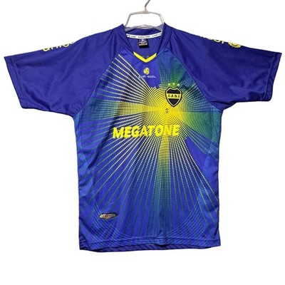 Megatone Boca Juniors Blue Yellow Soccer Jersey Evercool Sport CABJ Logo 