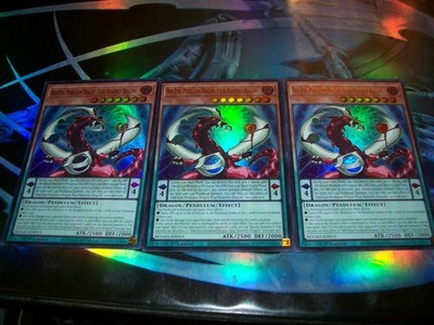 3x Odd-Eyes Pendulum Dragon, Four Heavenly Dragons 1st Ed Ultra Rare MAMO-EN013