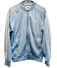 Adidas Originals Superstar Track Jacket Light Blue Full Zip Men's Size M Oi 