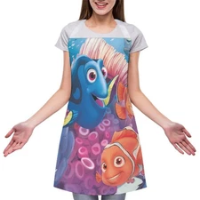 Disney Finding Dory Nemo Print Adjustable Apron With White Strap Cooking Kitchen