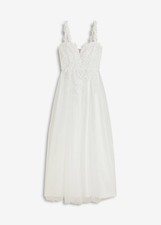 Neu Brautkleid Gr. 36 Wollweiß Damen Maxi-Dress Abend-Ballkleid-Party-Kleid