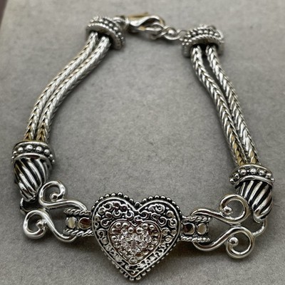 Lia Sophia ''Love Dust'' Heart Cut Crystal Silver Tone Bracelet