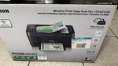 Canon PIXMA MX492 Black Wireless All-In-One Inkjet Printer for 
