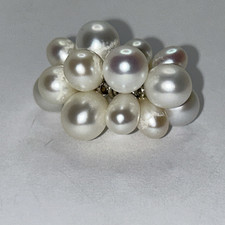 Vintage Pearl Cluster ring Sterling Silver 925 size 7
