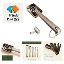 Measuring Spoons Set Stainless Steel, Magnetic Storage, Dual Metric Unit...
