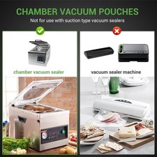 Chamber Vacuum Sealer Bags 260 Quart size 8" x 12", Pint Size 6" x 10" For Va...