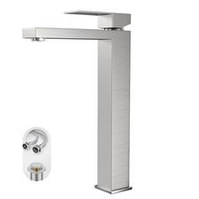 Brushed Nickel Tall Bathroom Faucet for Vessel Sink Single Hole Single Handle...