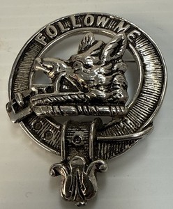 STERLING SILVER MADE IN SCOTLAND CAMPBELL OF BREADALBANE CLAN CREST BADGE PIN