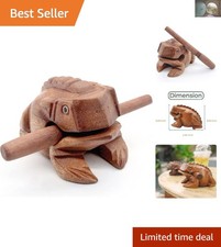 Unique 4-Inch Frog Guiro - Handcrafted Wooden Instrument for Meditation  Gifts