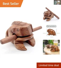 Unique 4-Inch Frog Guiro - Handcrafted Wooden Instrument for Meditation & Gifts