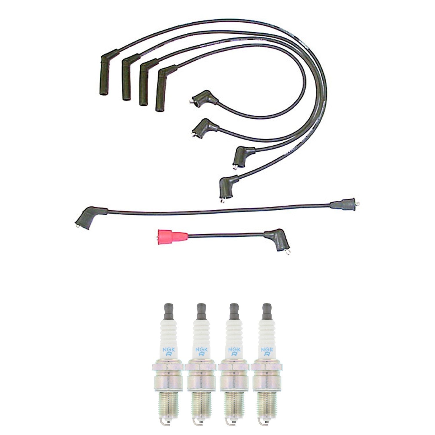 Denso Ignition Wire and NGK Spark Plug Kit for Mitsubishi Cordia Tredia 1.8L L4