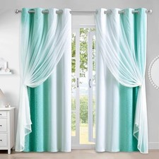 Ombre 100 Blackout Curtains 96 Inches Long 2 52"W x 96"L Pack of 2 Teal