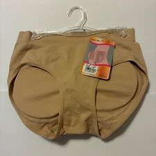 Inteco Intimates Padded Butt Enhancer Panties NWT L/XL Smoothing Firming Beige