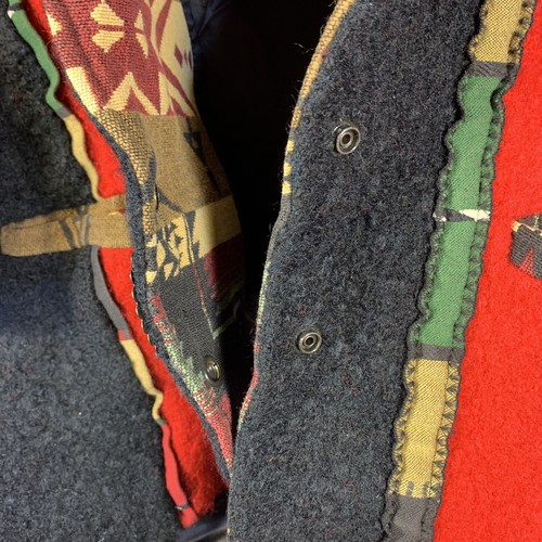 Vintage 90er Jahre Coloratura Wolljacke Damen kleiner südwestlicher Mantel aztekisches Muster - Bild 8 von 11