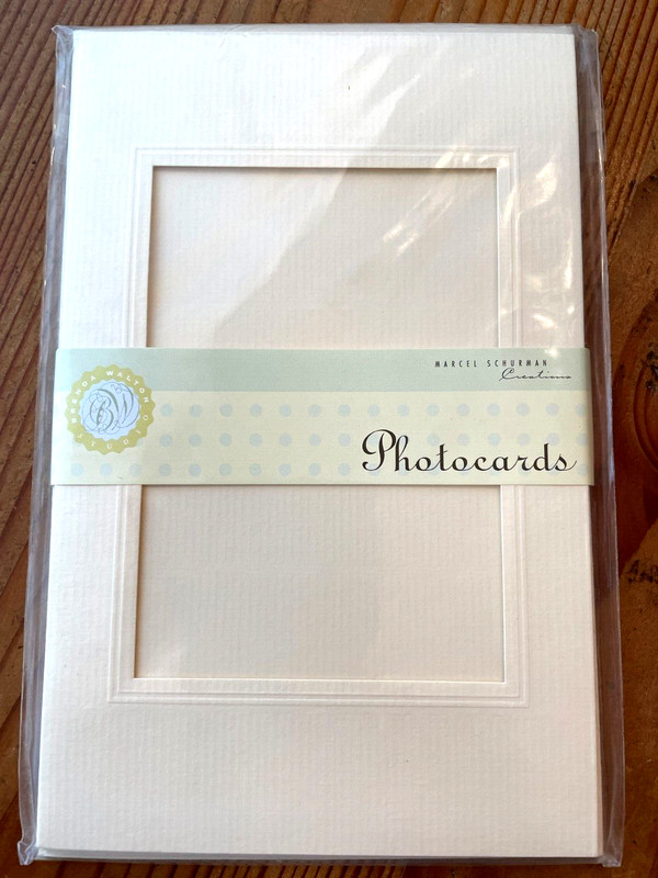 Linen Look Formal Photo Cards ~ Marcel Schurman ~ 5 Cards & Envelopes ~ Cream