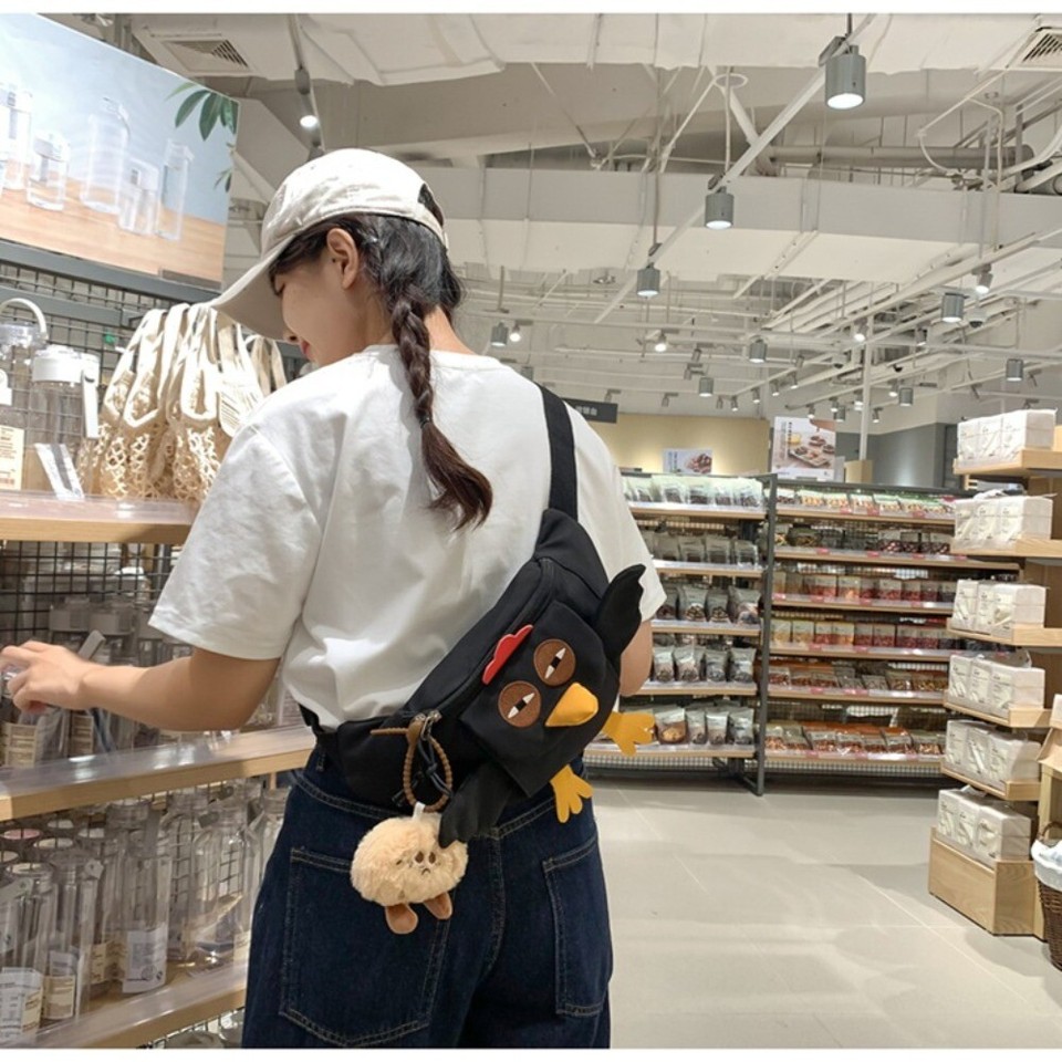 Cartoon Canvas Bag Cute Crossbody Bag Fashion Chicken Waist Bag eBay