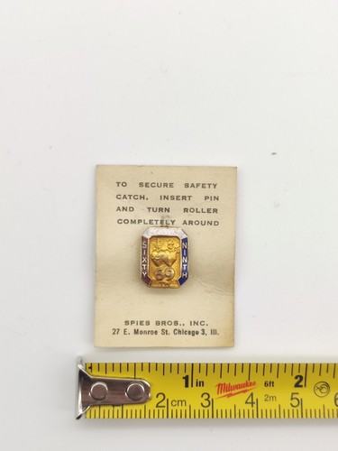 Rare VTG WW2 NY FIGHTING 69TH PIN Infantry New York Army 10k Gold Filled + Paper - Picture 5 of 5
