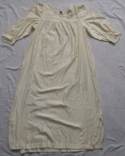 Vintage Sara Beth Ivory Embroidered Flowers Lace Nightgown 3/4 Sleeve Size Small
