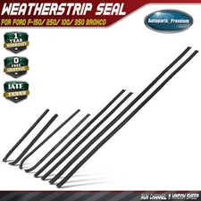 4x Run Channel & 4x Window Sweep Weatherstrip Seal for Ford F-150/ 250/ 100/ 350
