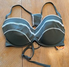 SHADE SHORE WOMEN'S SUMMER LINED HALTER BIKINI TOP OLIVE 34D, 38B, 38C NEW