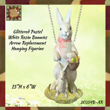 Glittered White Resin Bunnies  Arrow Replacem...
