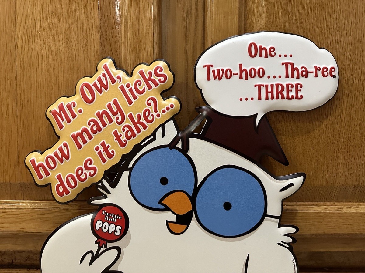 Tootsie Roll Pops Metal Sign Mr. Owl Candy Lollipop Vintage Style